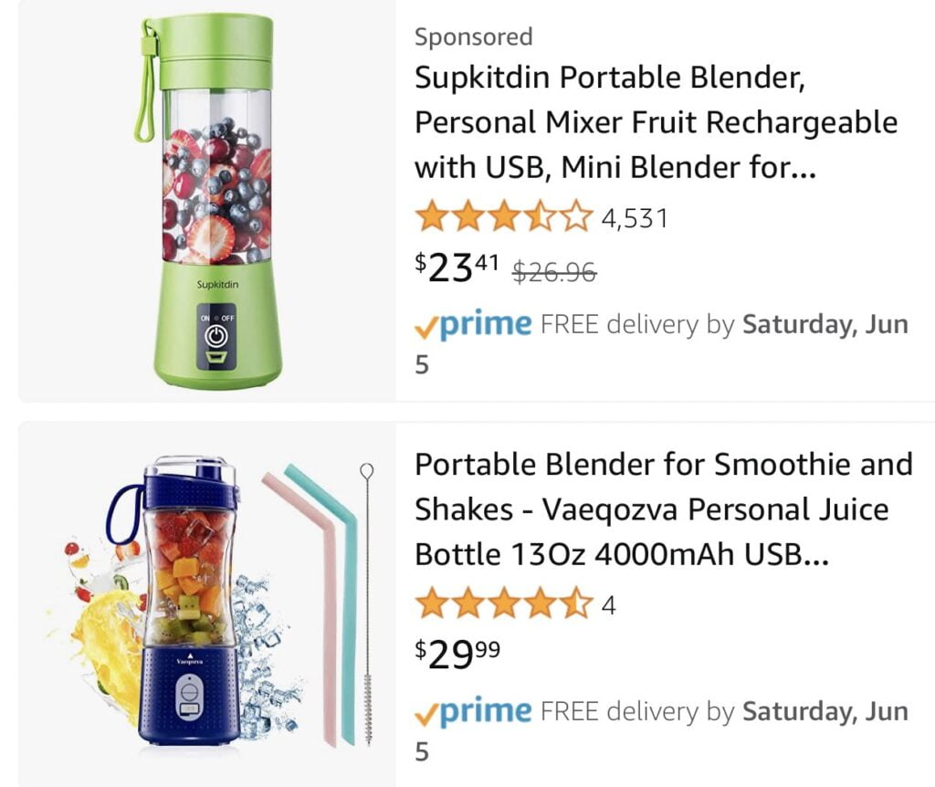 Supkitdin Portable Blender Personal Mixer Fruit Rechargeable with